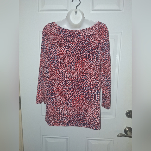 Ruby Rd. Red and Black Abstract Blouse - Picture 4 of 5
